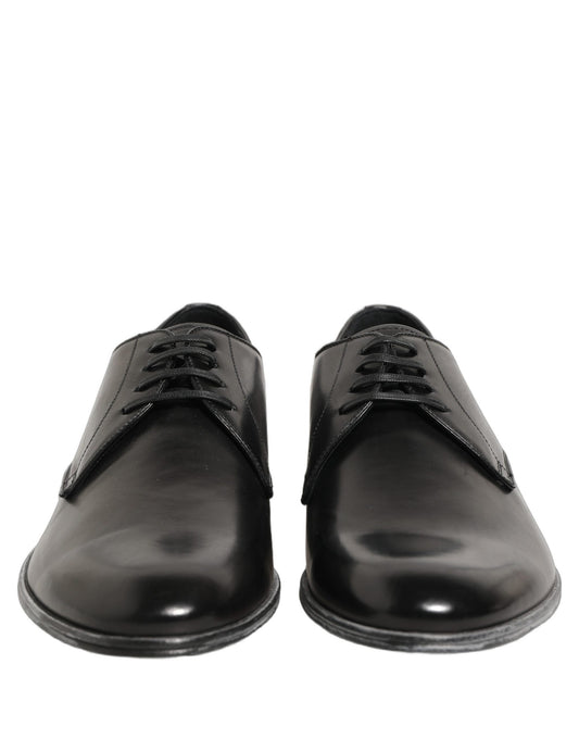 Dolce & Gabbana Dress Black Leather Lace Up Derby Men Shoes