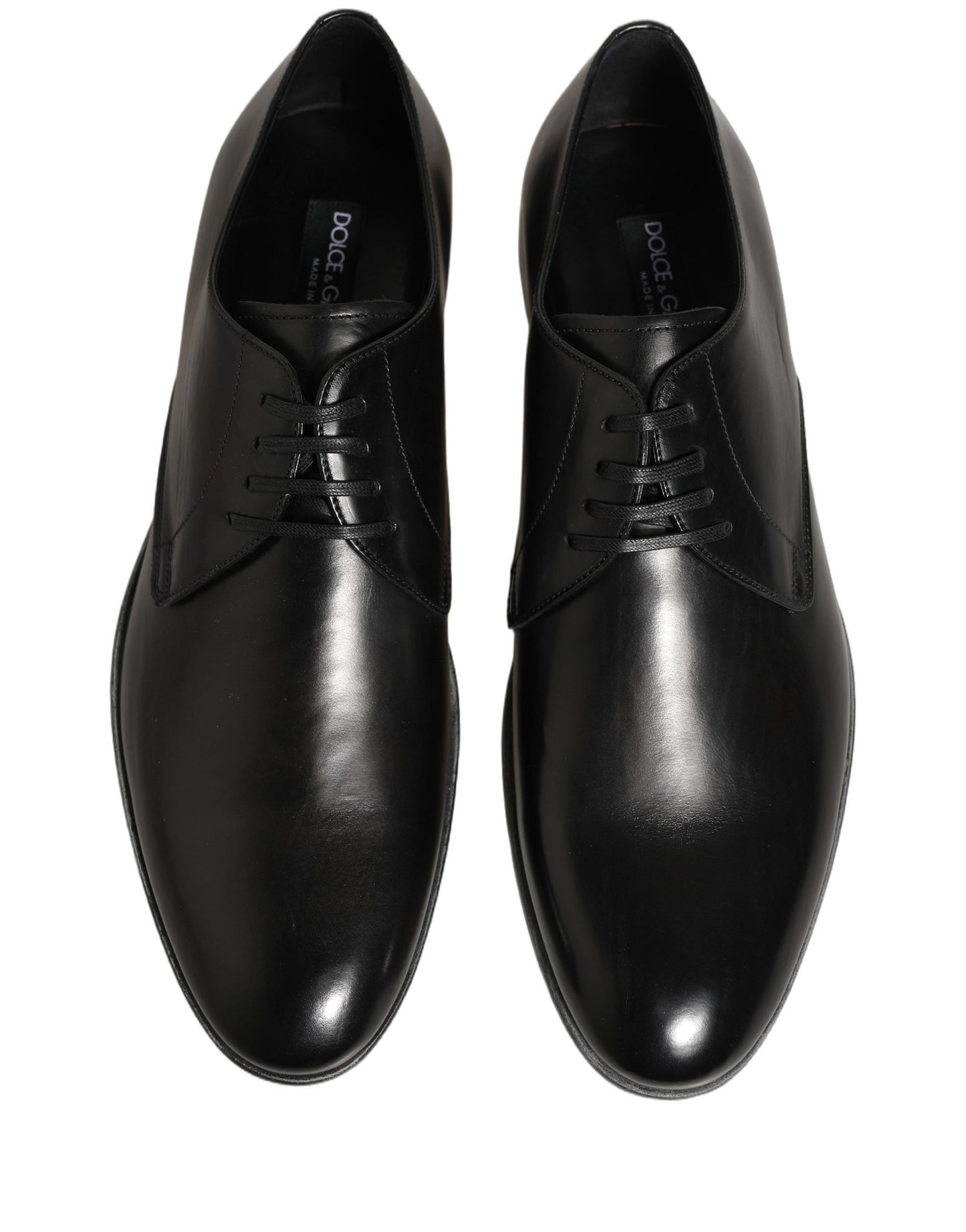 Dolce & Gabbana Dress Black Leather Lace Up Derby Men Shoes