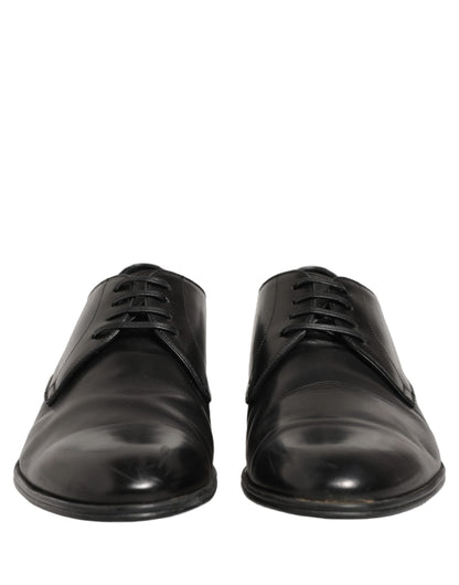 Dolce & Gabbana Dress Black Leather Lace Up Derby Shoes