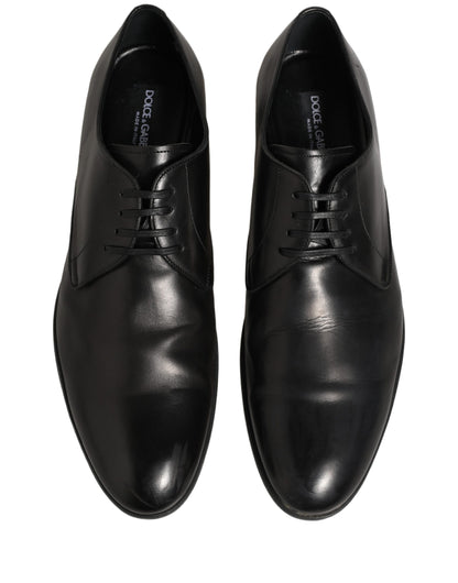 Dolce & Gabbana Dress Black Leather Lace Up Derby Shoes