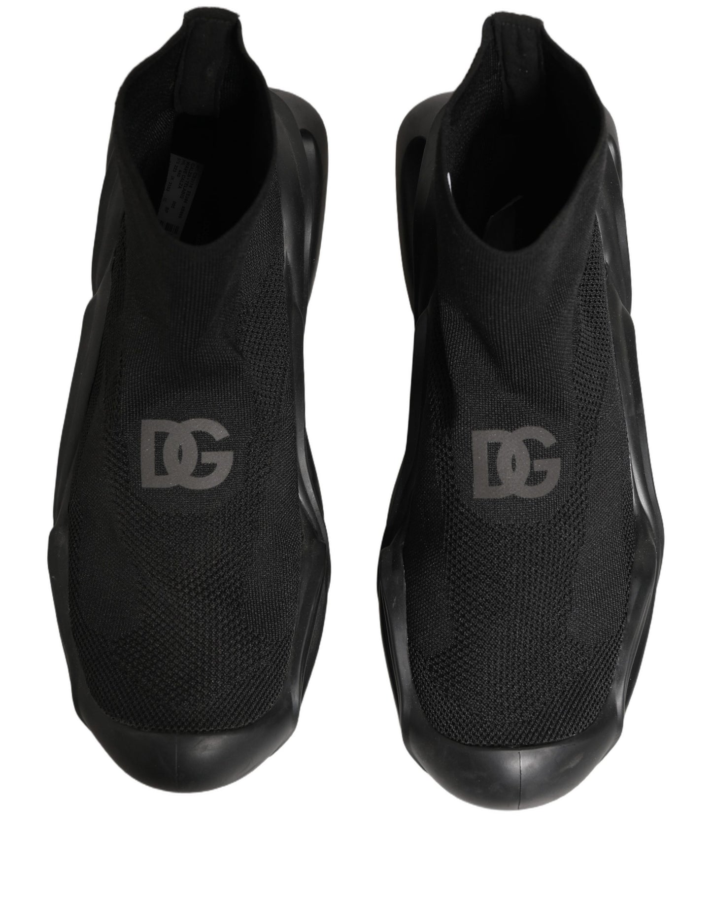 Dolce & Gabbana Black Slip On Wave Socks Men Sneakers Shoes