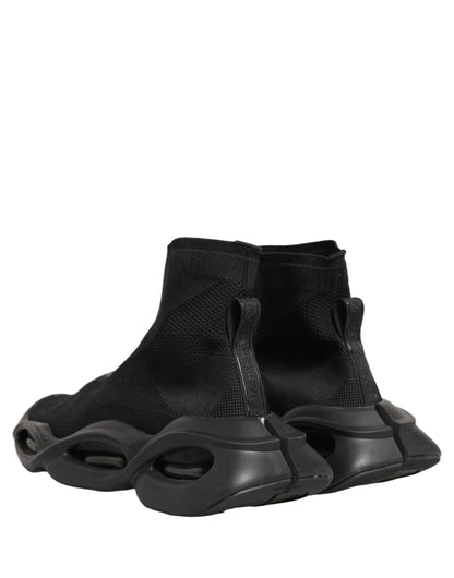 Dolce & Gabbana Black Slip On Wave Socks Men Sneakers Shoes