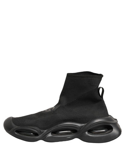 Dolce & Gabbana Black Slip On Wave Socks Men Sneakers Shoes