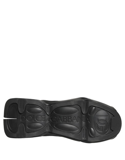Dolce & Gabbana Black Slip On Wave Socks Men Sneakers Shoes