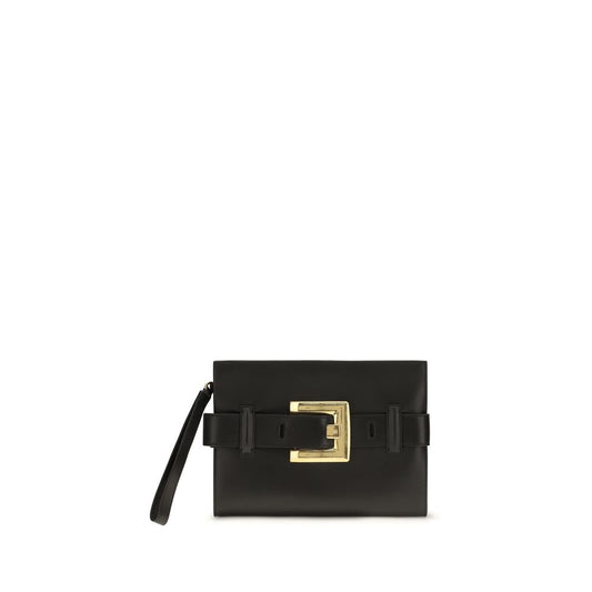 Balmain Black Lamb Ovis Aries Clutch Bag