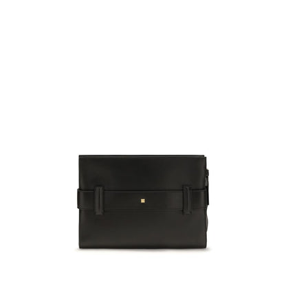 Balmain Black Lamb Ovis Aries Clutch Bag