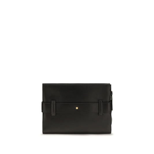Balmain Black Lamb Ovis Aries Clutch Bag