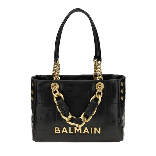 Balmain Black Calf Leather Bos Taurus Shoulder Bag