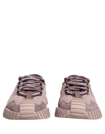Dolce & Gabbana Pink Lace NS1 Low Top Sneaker Sports Shoes