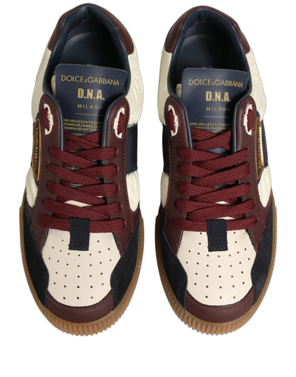 Dolce & Gabbana Multicolor Leather MIAMI Low Top Men Sneakers Shoes