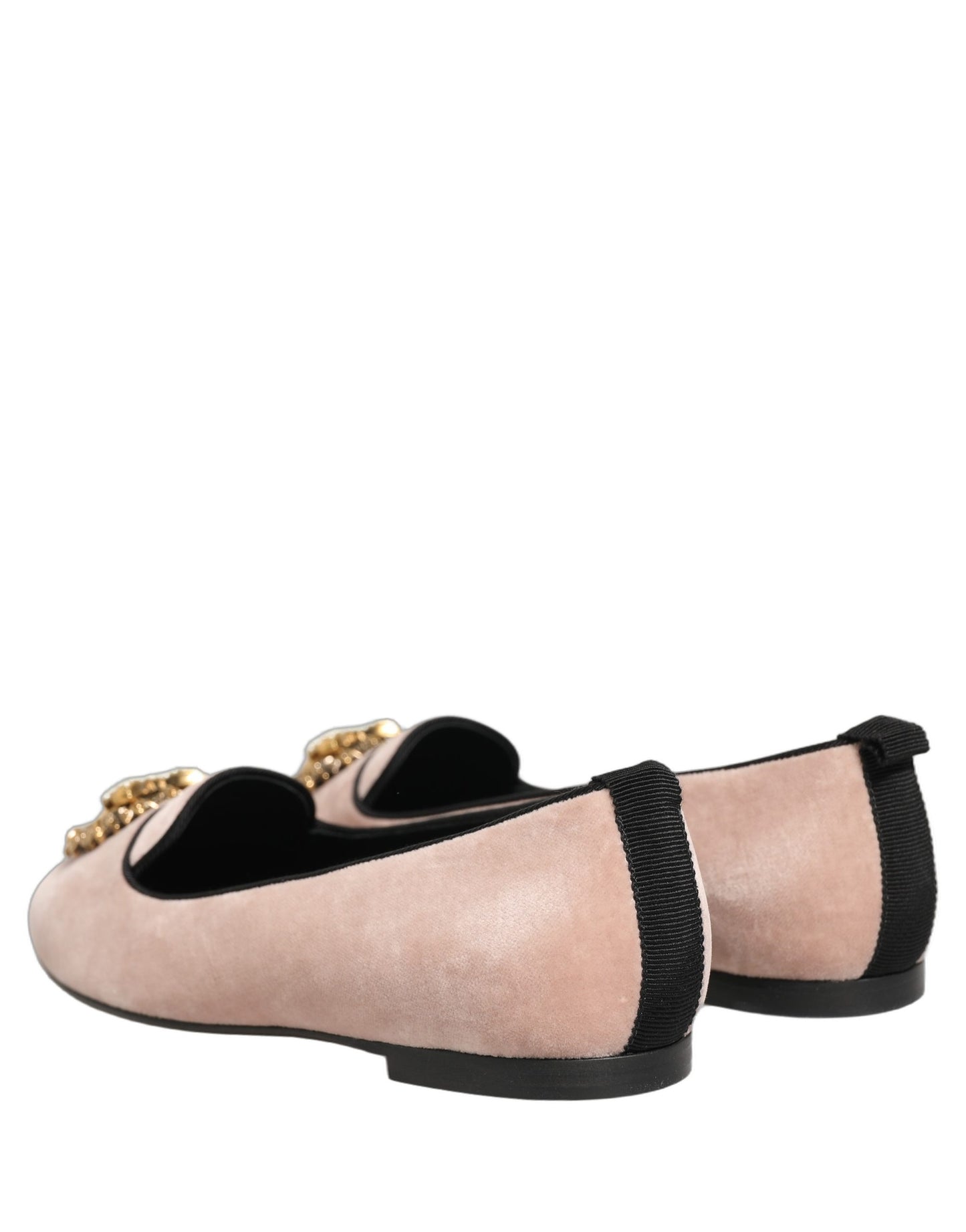 Dolce & Gabbana Pink Velvet Devotion Loafers Flats Shoes