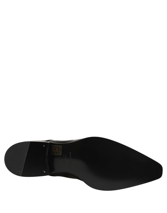 Dolce & Gabbana Black Leather Lace Up Derby Dress Shoes