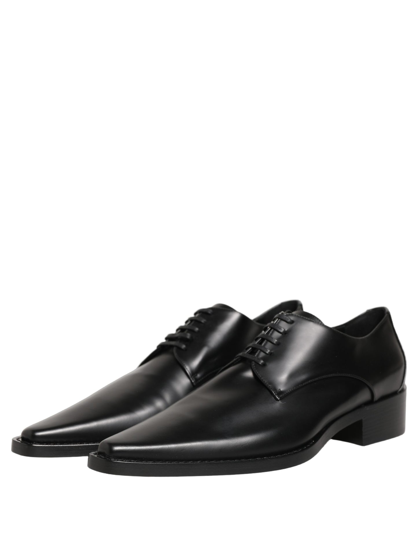 Dolce & Gabbana Black Leather Lace Up Derby Dress Shoes