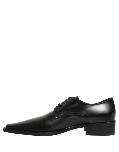 Dolce & Gabbana Black Leather Lace Up Derby Dress Shoes