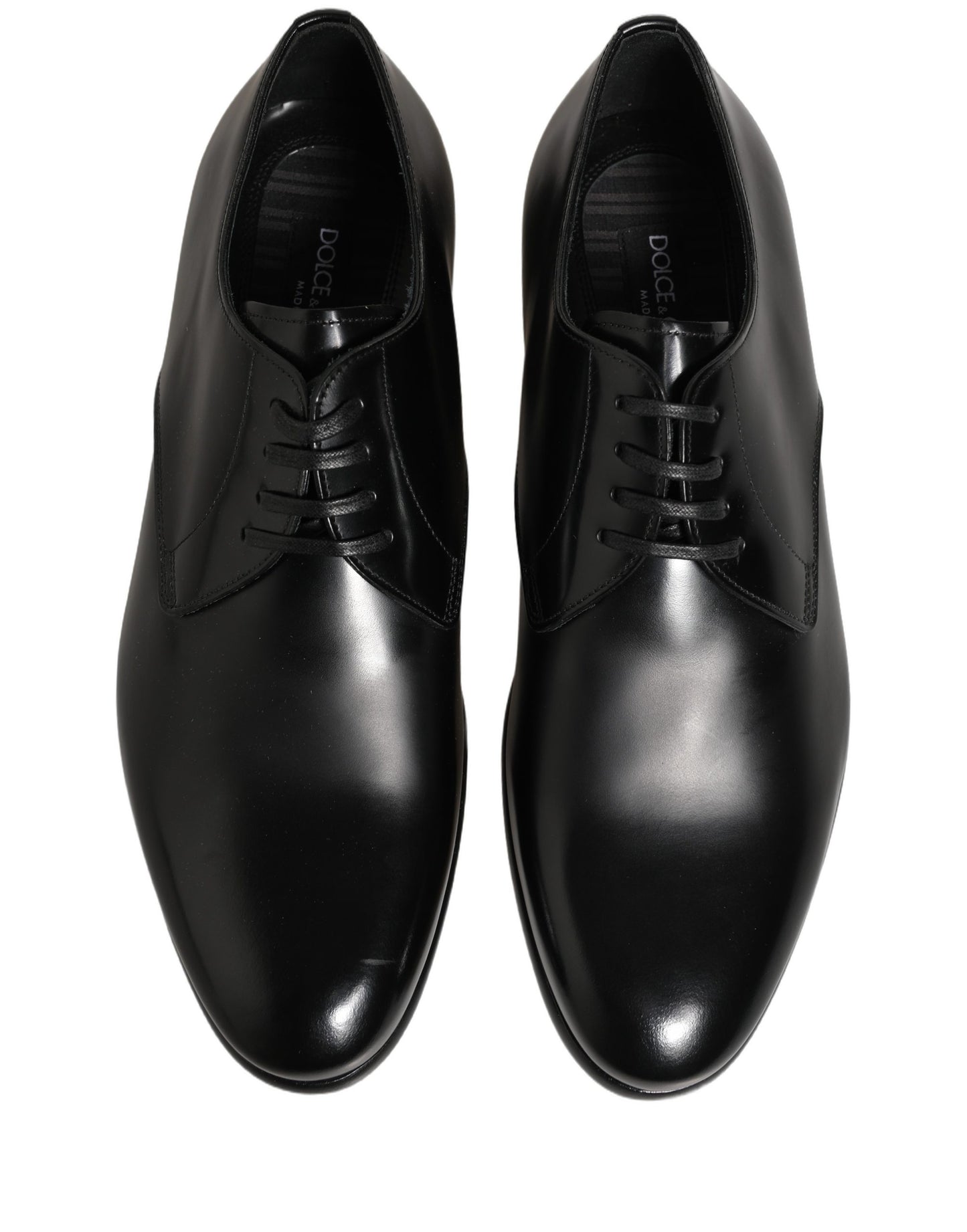 Dolce & Gabbana Black Leather Lace Up Derby Dress Shoes