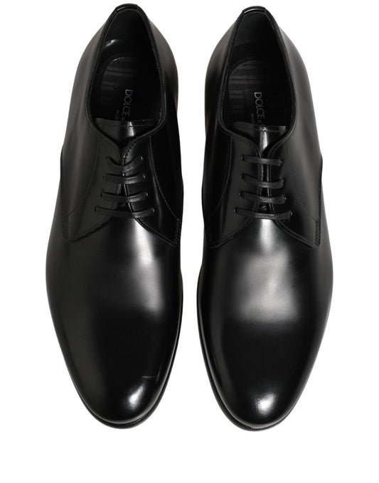 Dolce & Gabbana Black Leather Lace Up Derby Dress Shoes