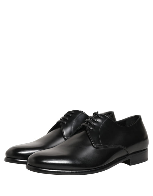 Dolce & Gabbana Black Leather Lace Up Derby Dress Shoes