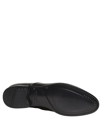 Dolce & Gabbana Black Leather Lace Up Derby Dress Shoes