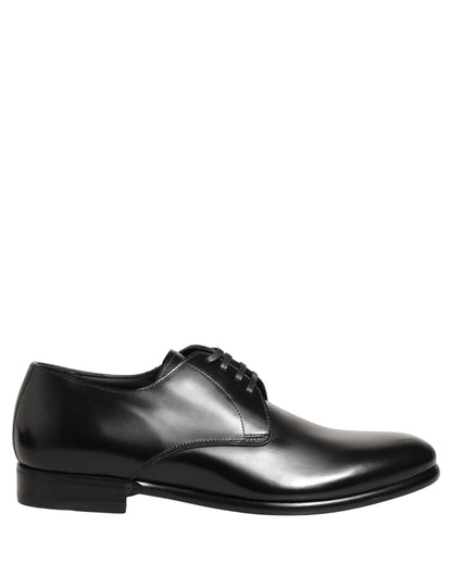 Dolce & Gabbana Black Leather Lace Up Derby Dress Shoes