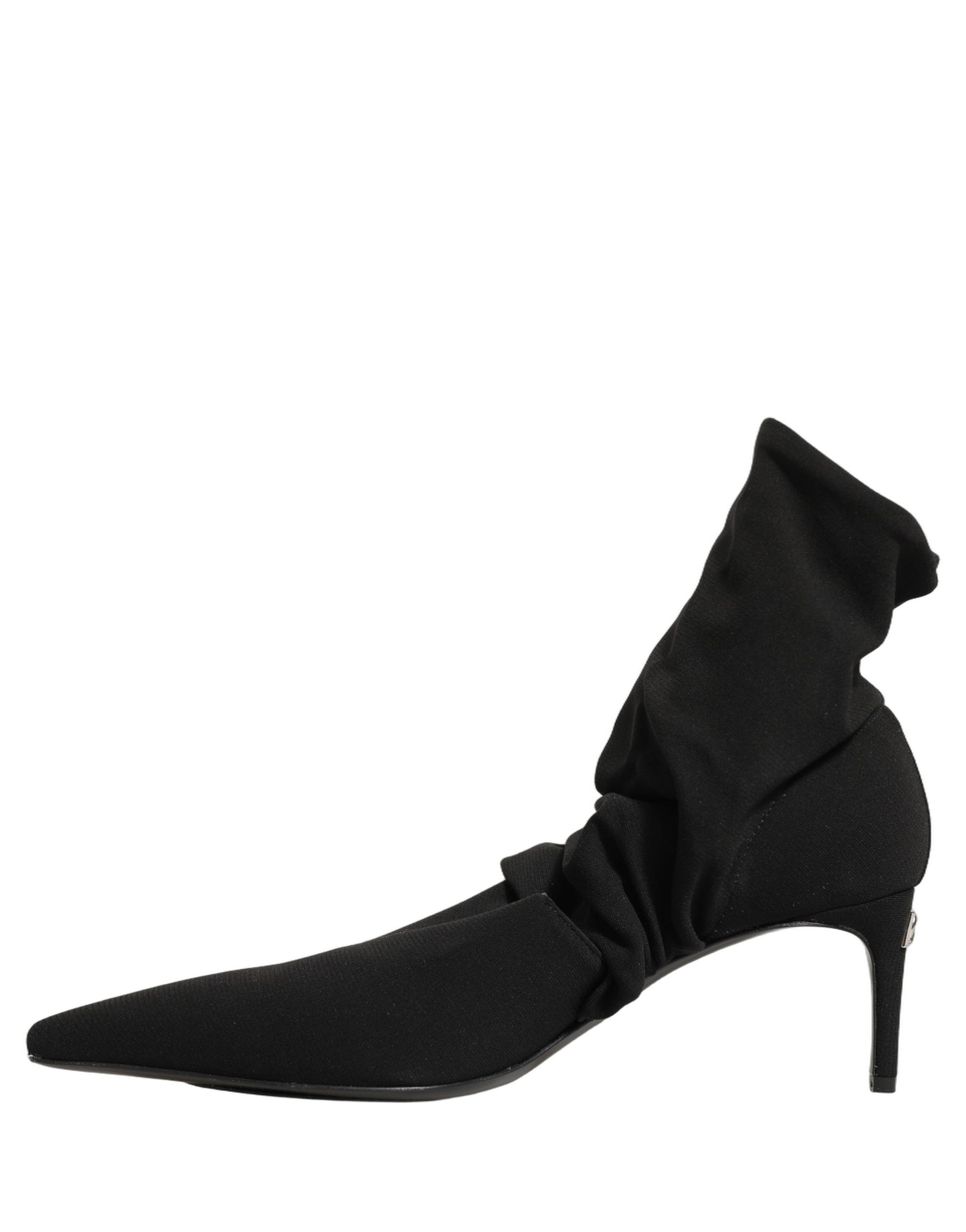 Dolce & Gabbana Black Stretch Socks Heels Ankle Boots Shoes