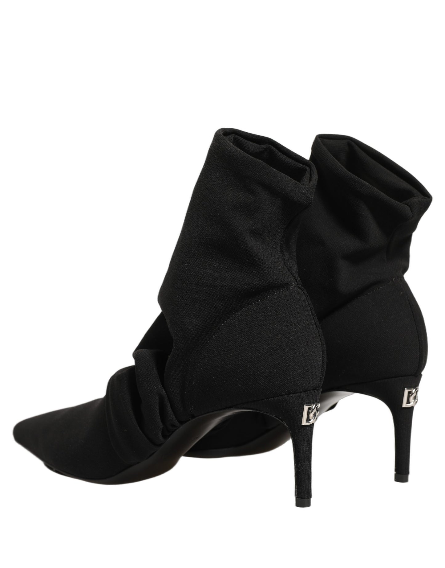 Dolce & Gabbana Black Stretch Socks Heels Ankle Boots Shoes