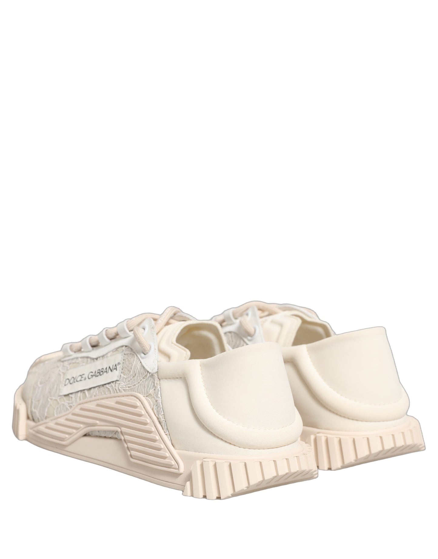 Dolce & Gabbana White Lace NS1 Low Top Sneaker Sports Shoes