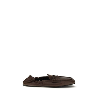 Miu Miu Brown Lamb Ovis Aries Slip-On Loafers