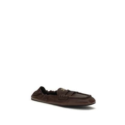 Miu Miu Brown Lamb Ovis Aries Slip-On Loafers