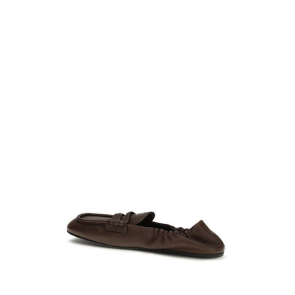 Miu Miu Brown Lamb Ovis Aries Slip-On Loafers