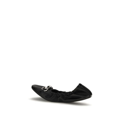 Gucci Black Calf Leather Bos Taurus Ballet Flats