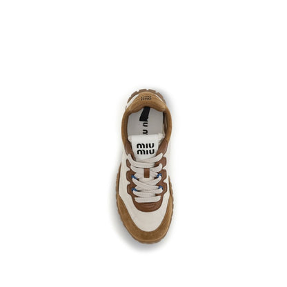 Miu Miu Beige Polyamide Athletic Sneakers