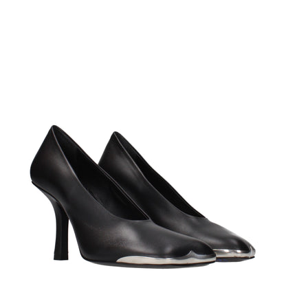 Burberry Black Leather High Heel Pumps
