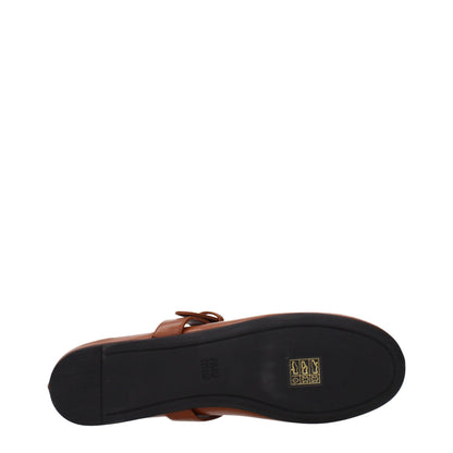 Miu Miu Brown Leather Ballet Flats