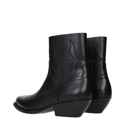 Celine Black Leather Ankle Boots