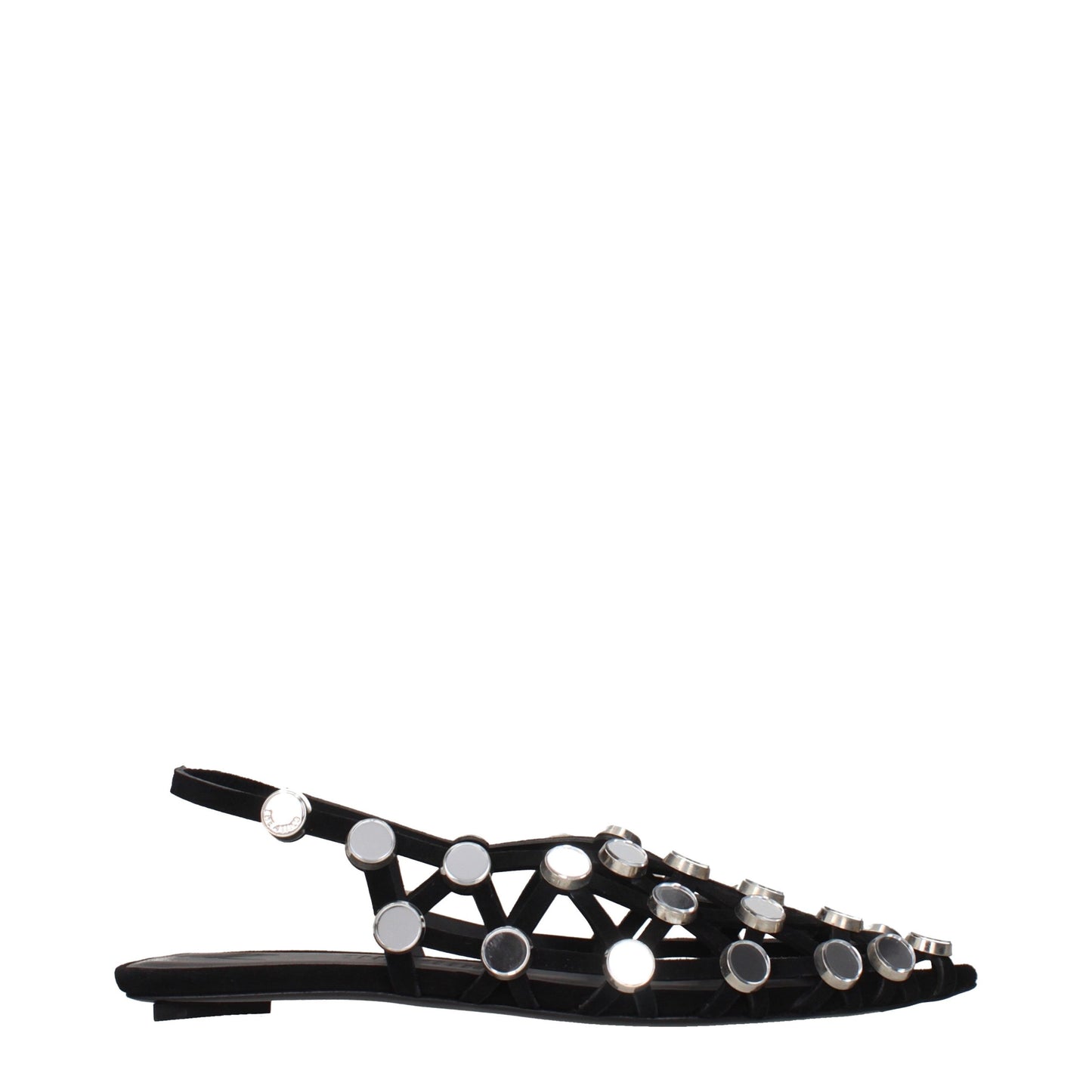 The Attico Black Leather Ballet Flats