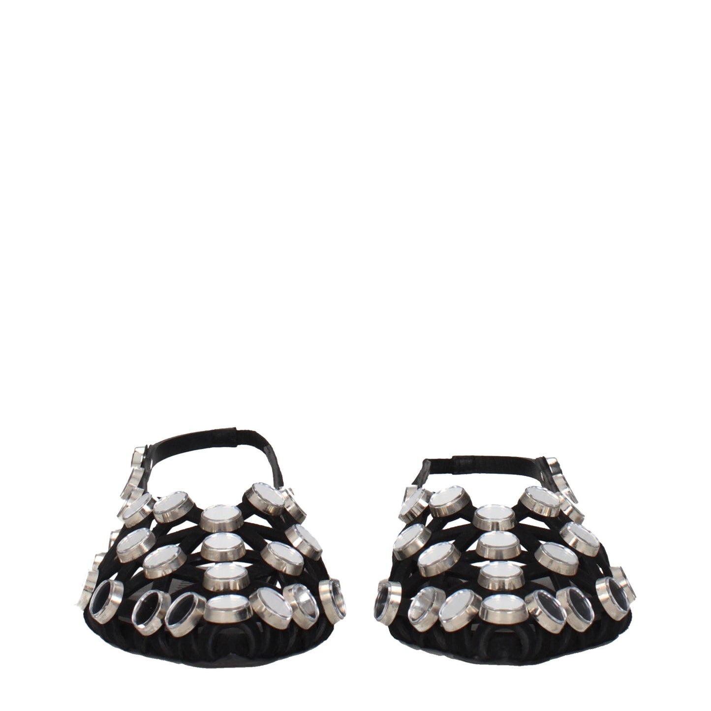The Attico Black Leather Ballet Flats