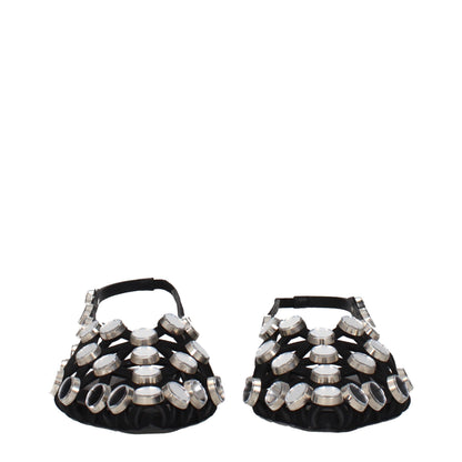 The Attico Black Leather Ballet Flats