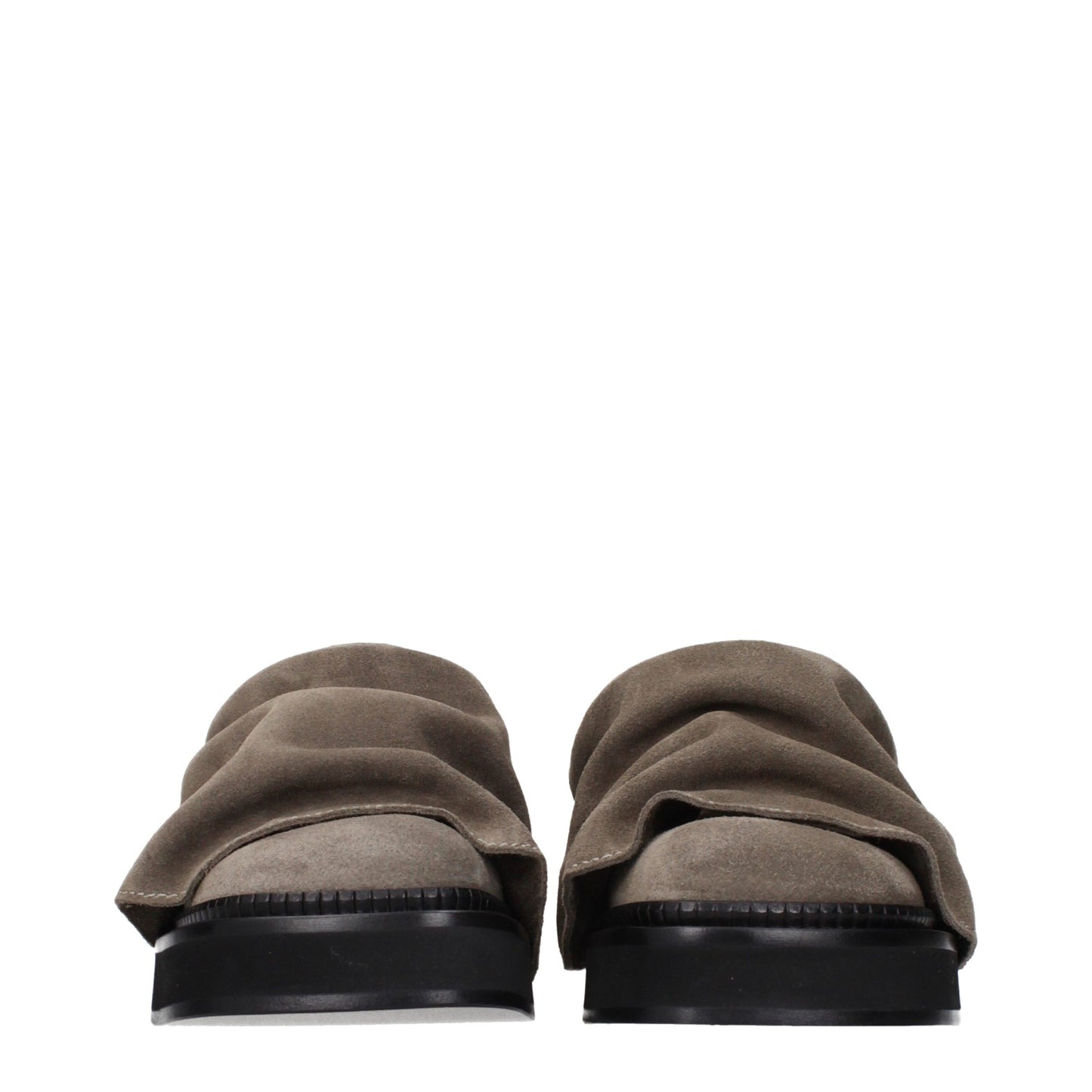 The Attico Gray Leather Slippers