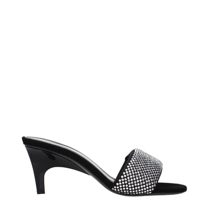 The Attico Black Fabric Stiletto Heel Sandals