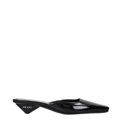 Prada Black Leather Flat Sandals