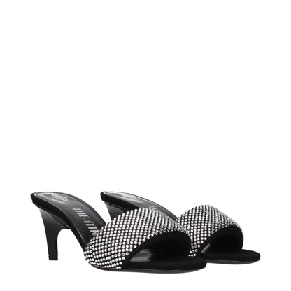 The Attico Black Fabric Stiletto Heel Sandals