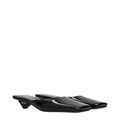 Prada Black Leather Flat Sandals