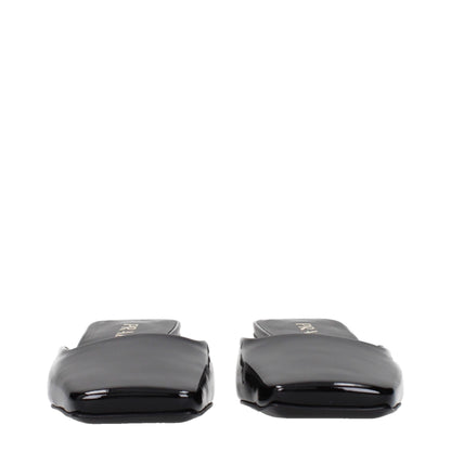 Prada Black Leather Flat Sandals