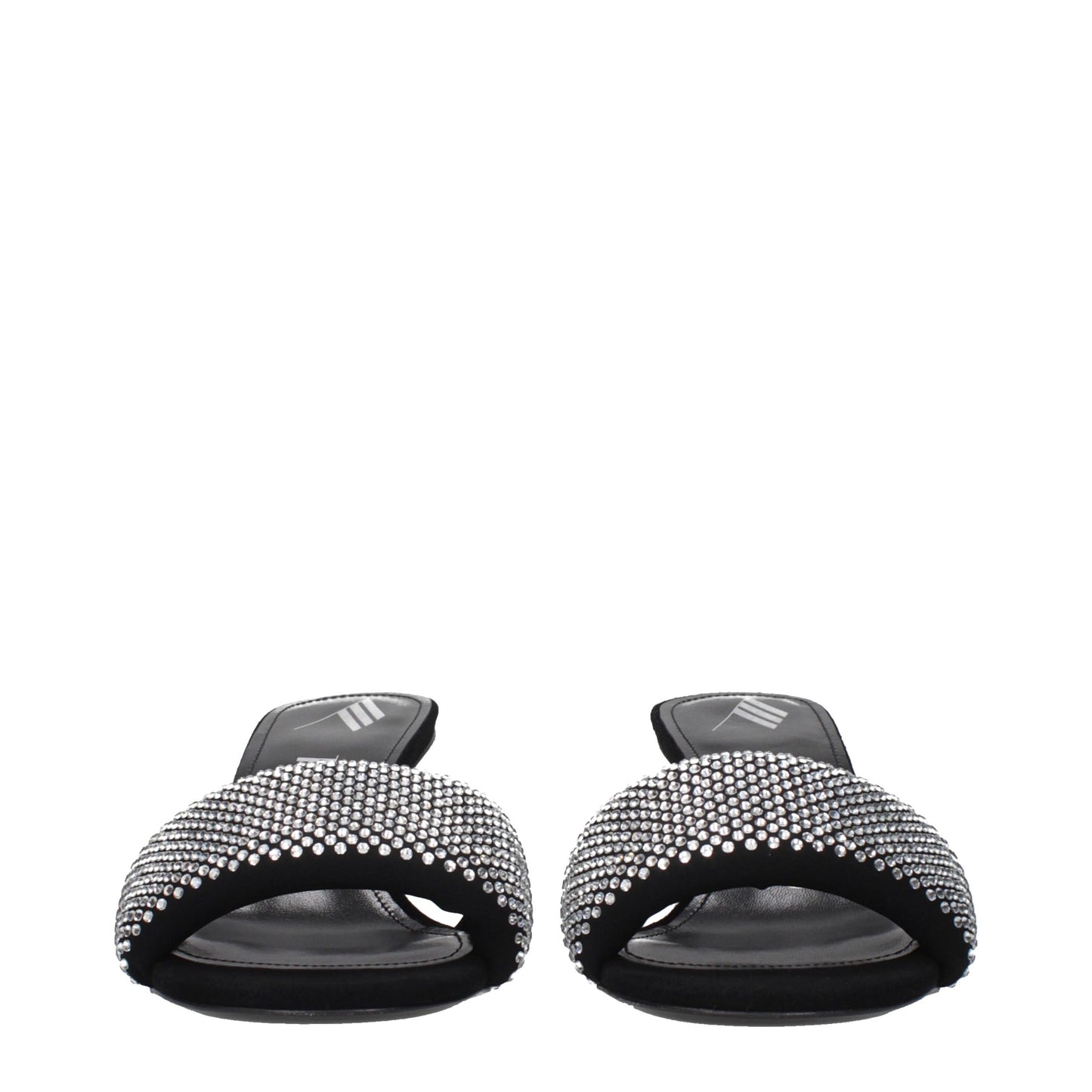 The Attico Black Fabric Stiletto Heel Sandals