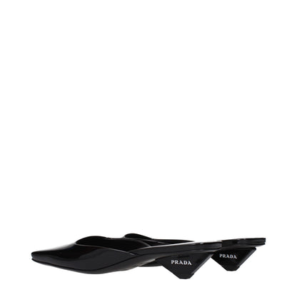 Prada Black Leather Flat Sandals