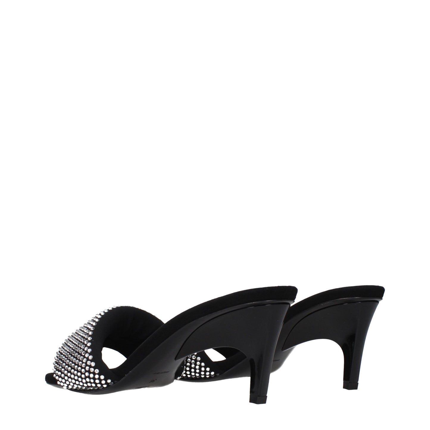 The Attico Black Fabric Stiletto Heel Sandals