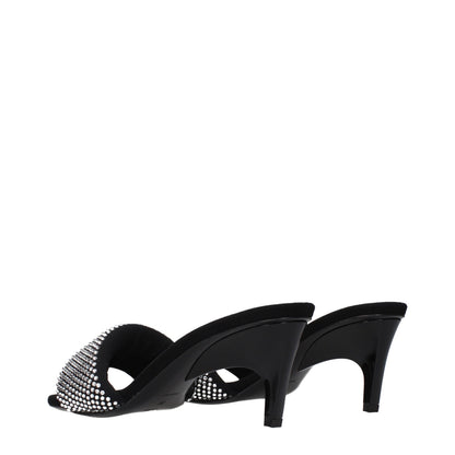 The Attico Black Fabric Stiletto Heel Sandals