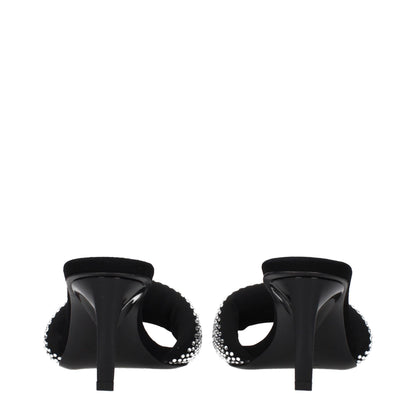 The Attico Black Fabric Stiletto Heel Sandals