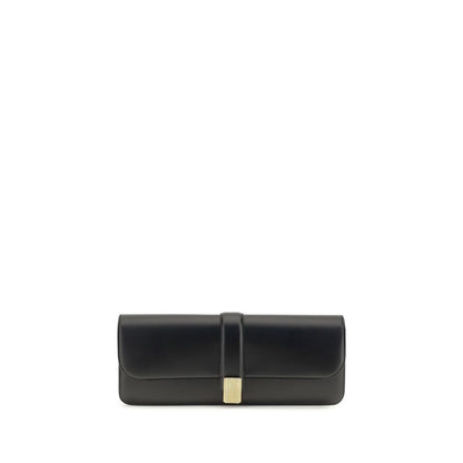 Khaite Black Calf Leather Bos Taurus Clutch Bag