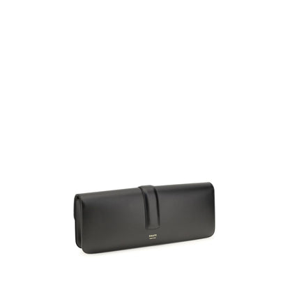 Khaite Black Calf Leather Bos Taurus Clutch Bag
